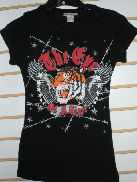 6 pcs Ladies Vintage Print  Baby Doll T shirts The Eye of a Tiger